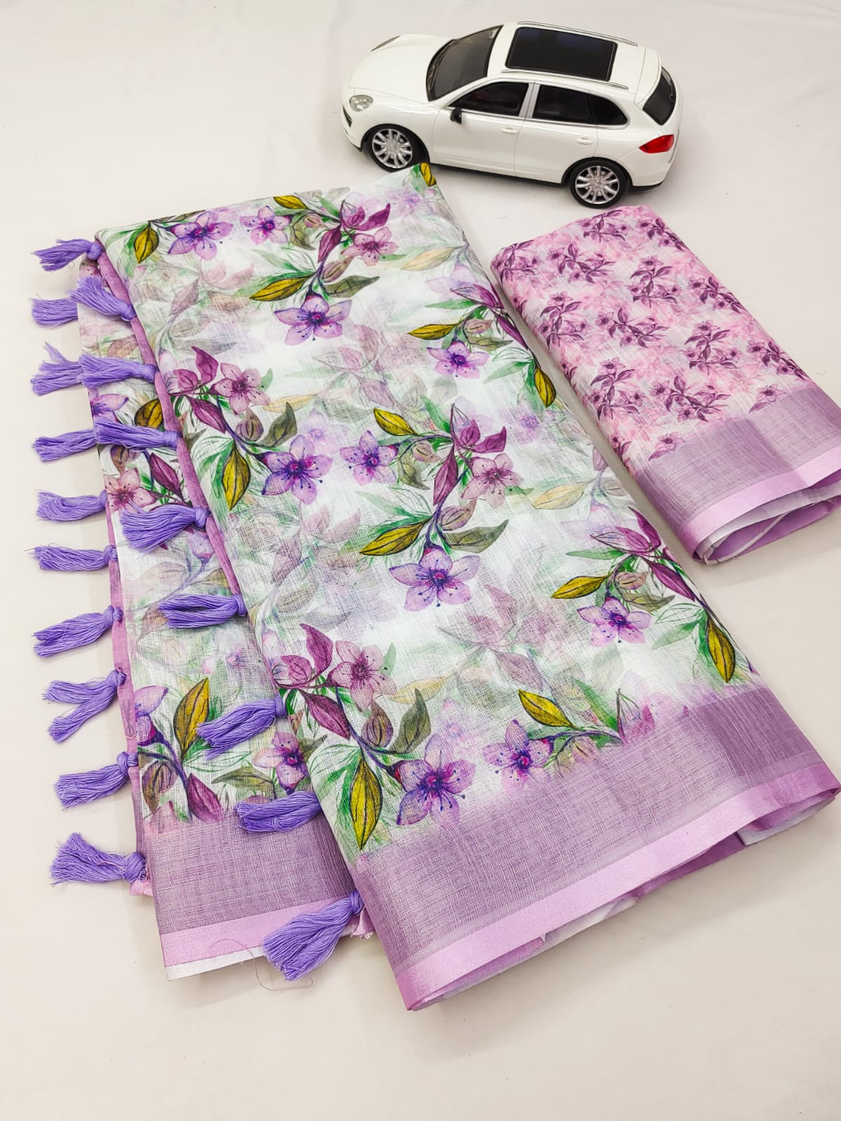  MG 334 Linen Designer Printed Sarees Catalog